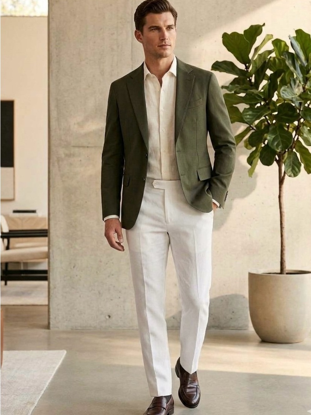J. Crew Olive Green Two-Button Sport Coat